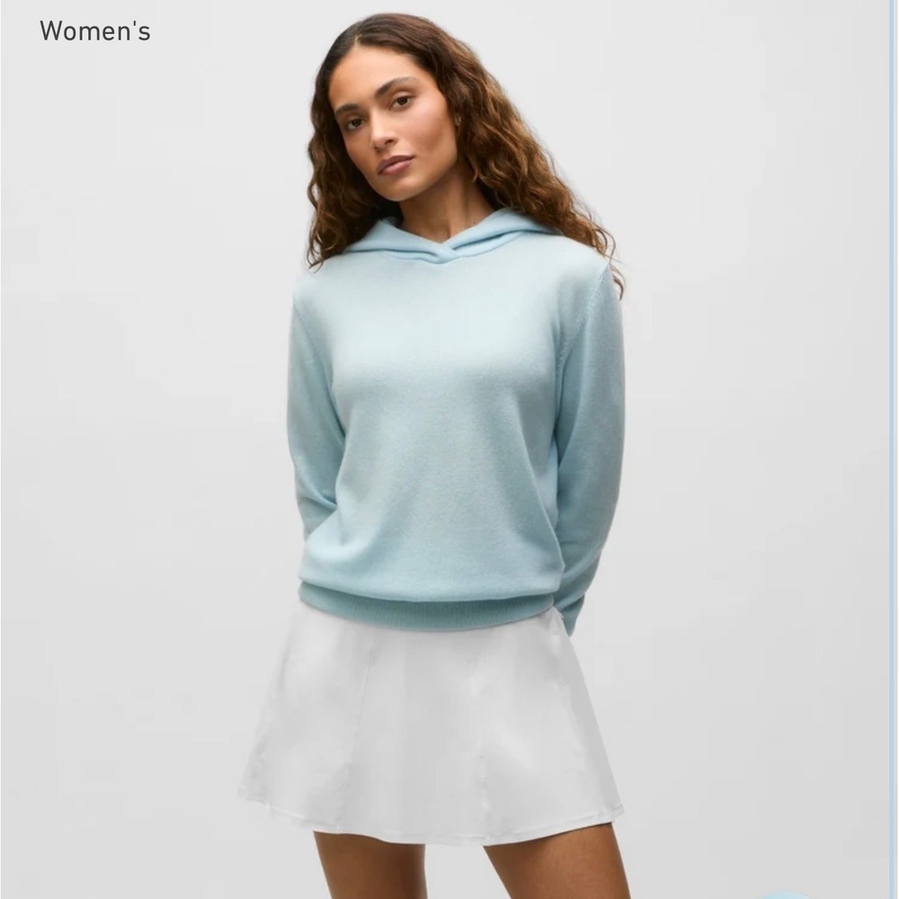 Greyson Hoodie Sweater Womens Small Blue Wool Cashmere Elephant